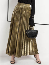 Retro-Plissee-A-Linien-Rock mit hoher Taille